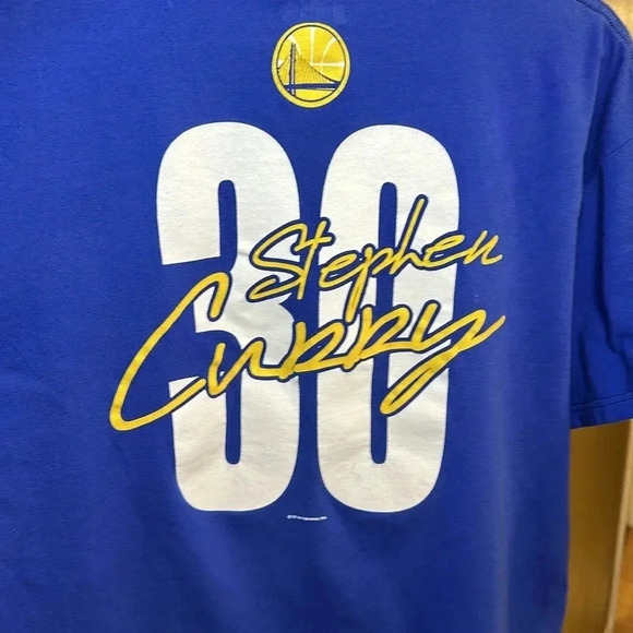 STEPHEN CURRY NBA Basketball short sleeve t-shirt blue Golden State Warriors LG - Picture 10 of 13